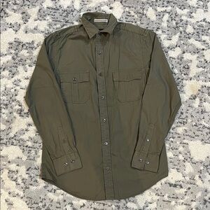 Classic Olive Casual Button-Down Shirt